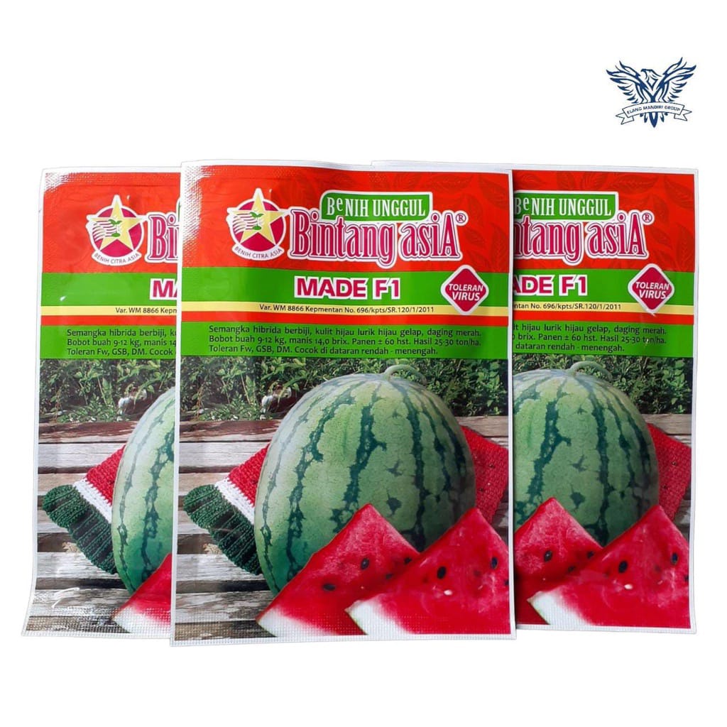 Bibit Semangka Hibrida Made F1 | Benih Semangka Bulat | Bintang Asia 20gr