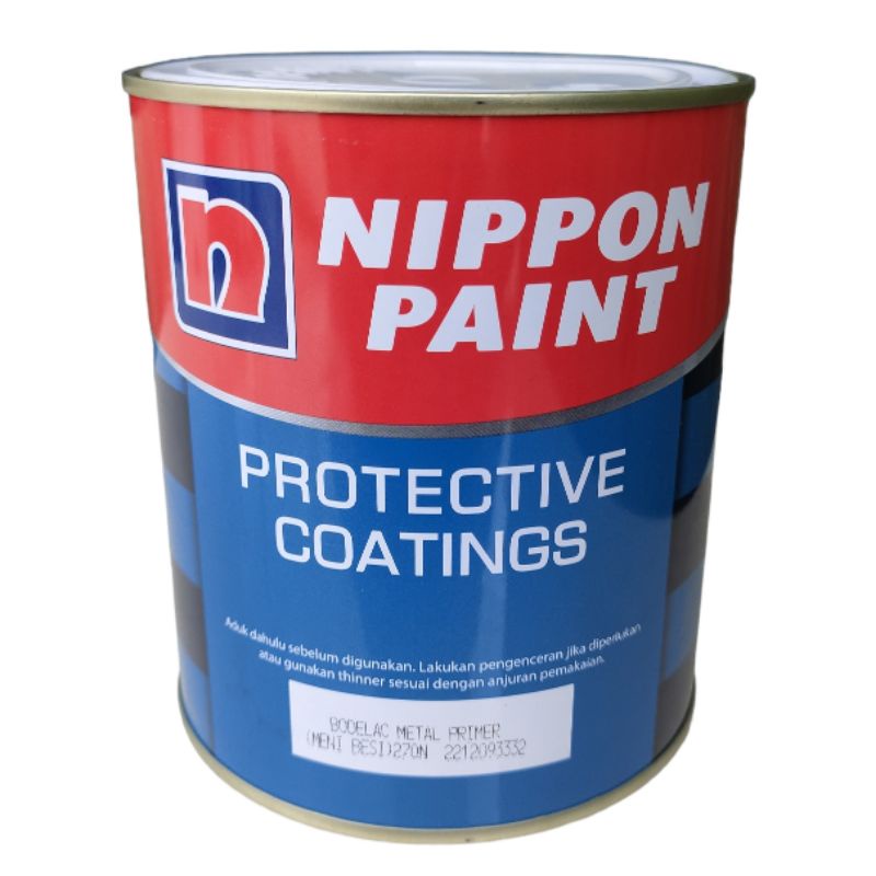 BODELAC METAL PRIMER NIPPON PAINT 1KG NO 260N CAT DASAR MENI BESI DAN KAYU PROTECTIVE