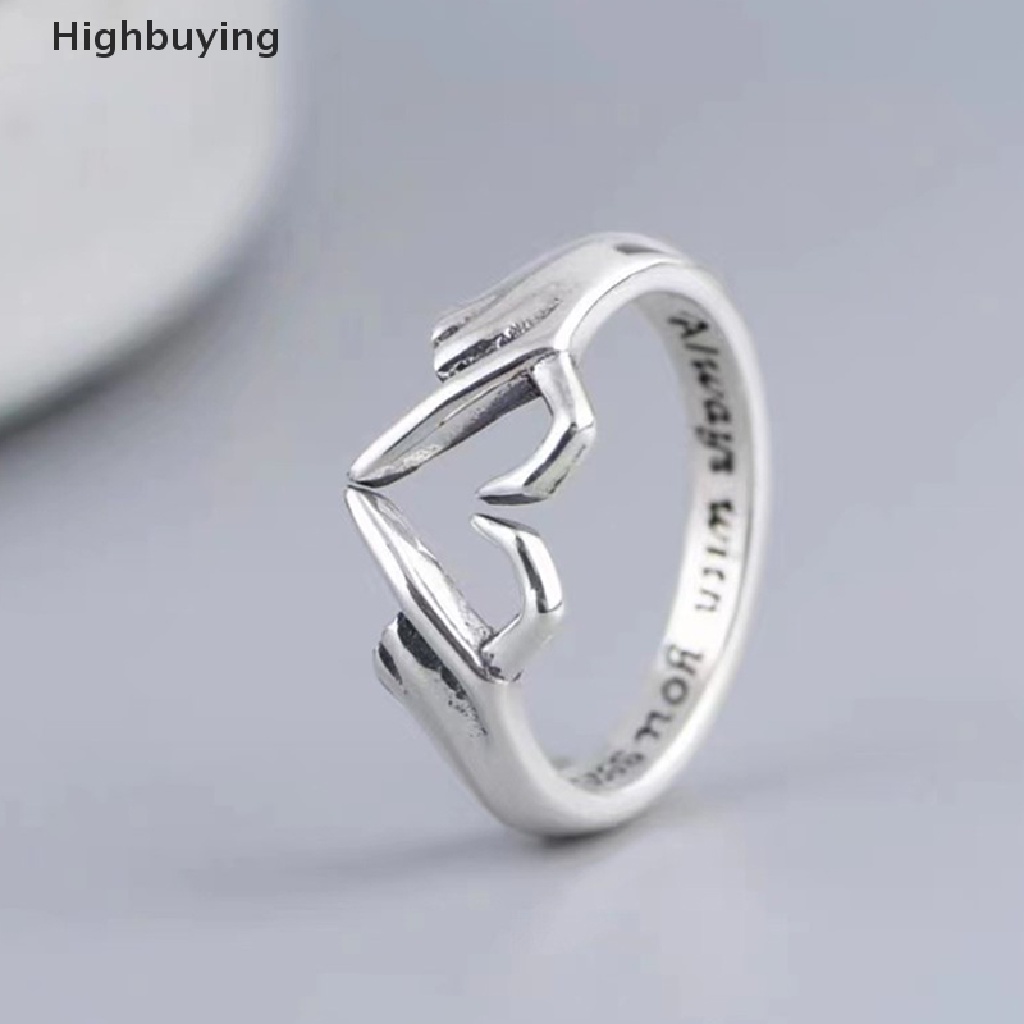 Hbid Desainer Double Hand Heart Couple Rings Untuk Wanita Cinta Peluk Tangan Cincin Kawin Valene Day Gift Adjustable Jewelry Glory