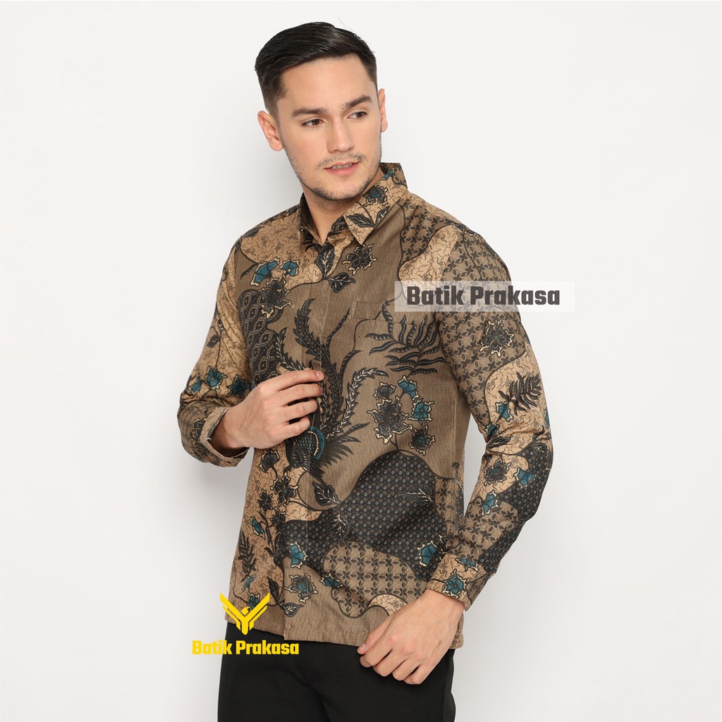 Kemeja Batik Prakasa Motif Bima Ardhani Slimfit Lengan Panjang Batik Solo