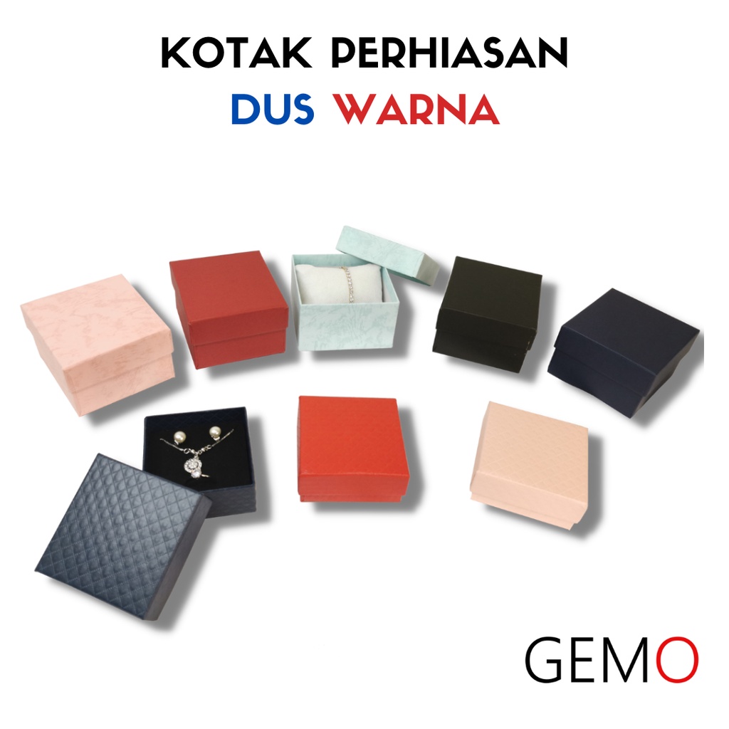 Kotak Dus Warna Perhiasan - Cincin + Anting + Kalung + Gelang- Jewelry Box Tempat Perhiasan Murah Co