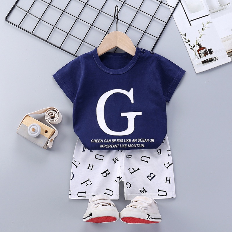 UNIKID BAJU BAYI SETELAN ANAK BAYI LAKI LAKI STELAN BAJU BAYI PEREMPUAN BAHAN KAOS LENGAN PENDEK IMPORT