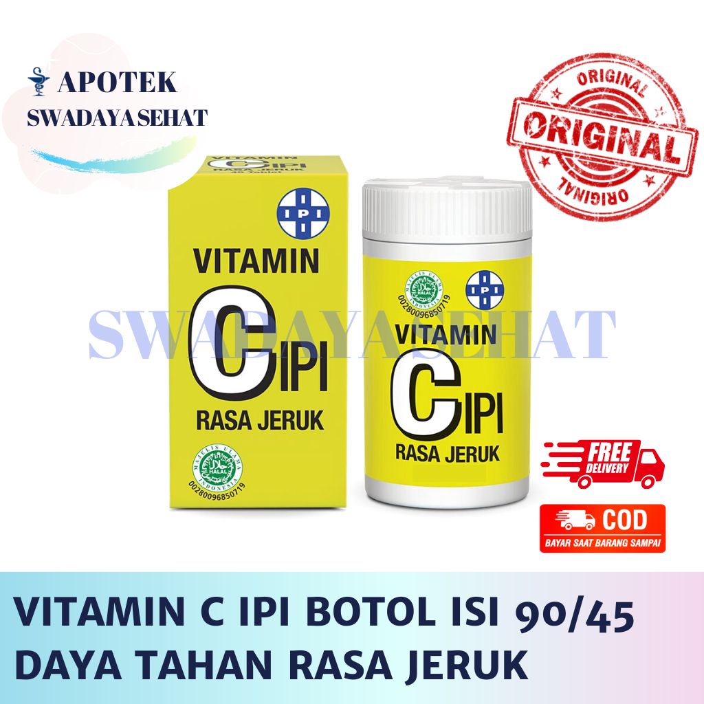 IPI Vitamin C Botol Isi 90 Isi 45 Tablet Vit C Suplemen Daya Tahan