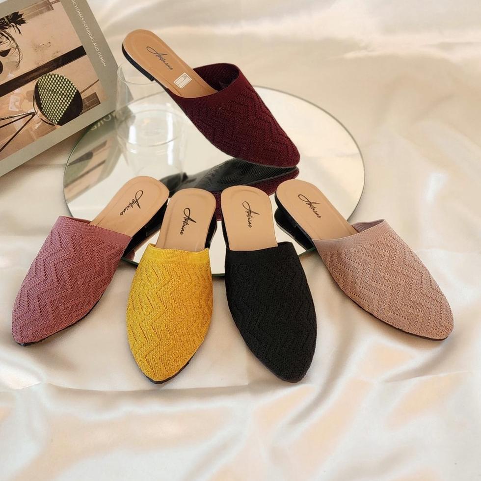 Rekomendasi Arlaine- Hazel Sandal Selop Wanita / Selop Wanita / Sandal Rajut Wanita / Sepatu Rajut W