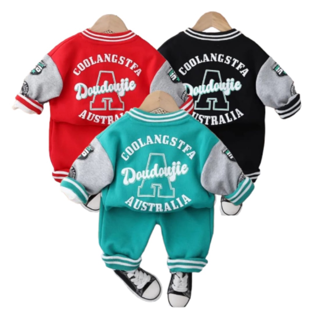 Setelan jaket varcity anak model 3 in 1 terbaru usia 1-5 tahun/jaket anak/setelan anak laki laki/pakaian anak/setelan anak/baju bayi