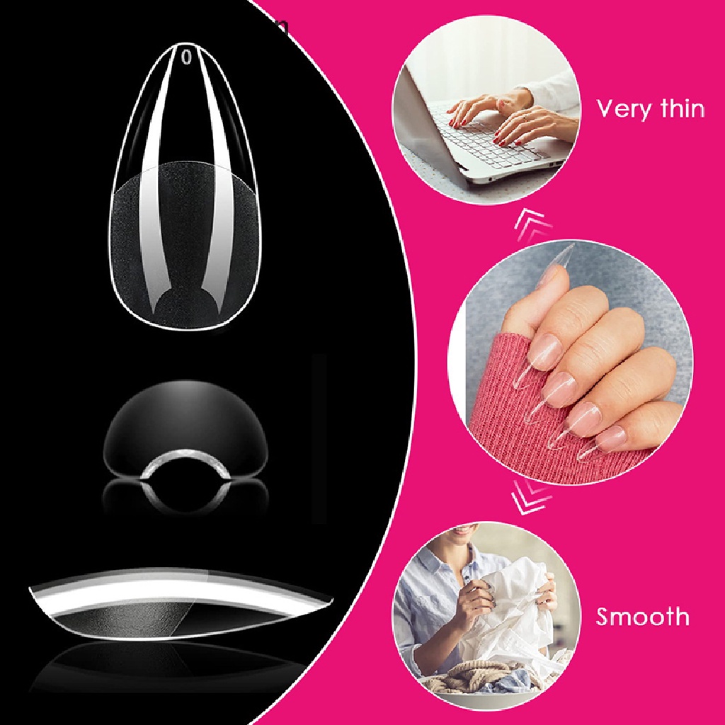 [HeavenDenotation] 120/240pcs Clear Nail Tips Salon Rumah Ballerina Manicure Full Cover Kuku Palsu HDV