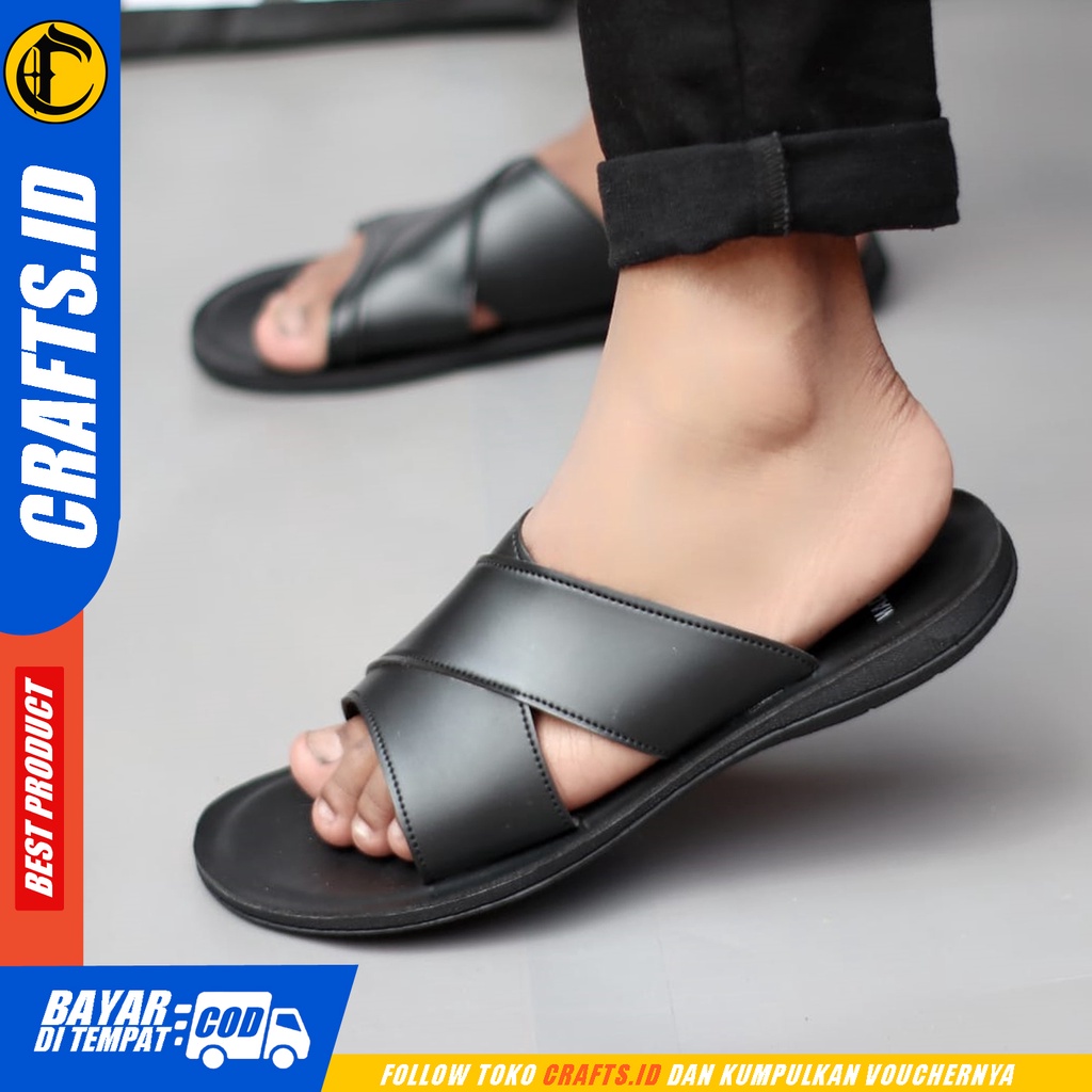 Sandal Slide Pria Sendal Slop Casual Crafts Juhi