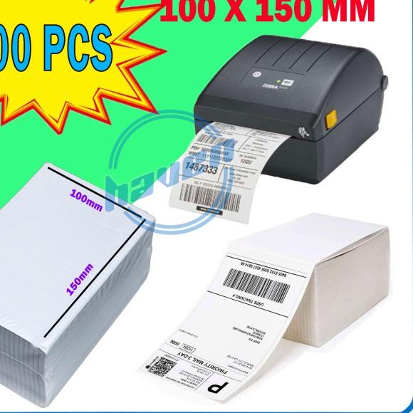 ♫ Kertas Thermal Label Thermal 100 x PCS / Label Thermal A6 Label Sticker Barcode ➩