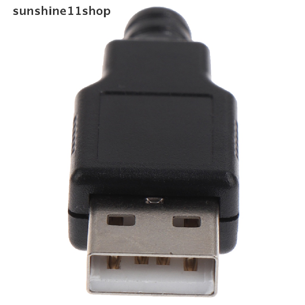 Sho 10pcs Solder USB Male Tipe A 4pin Plug Socket Konektor Colokan USB N