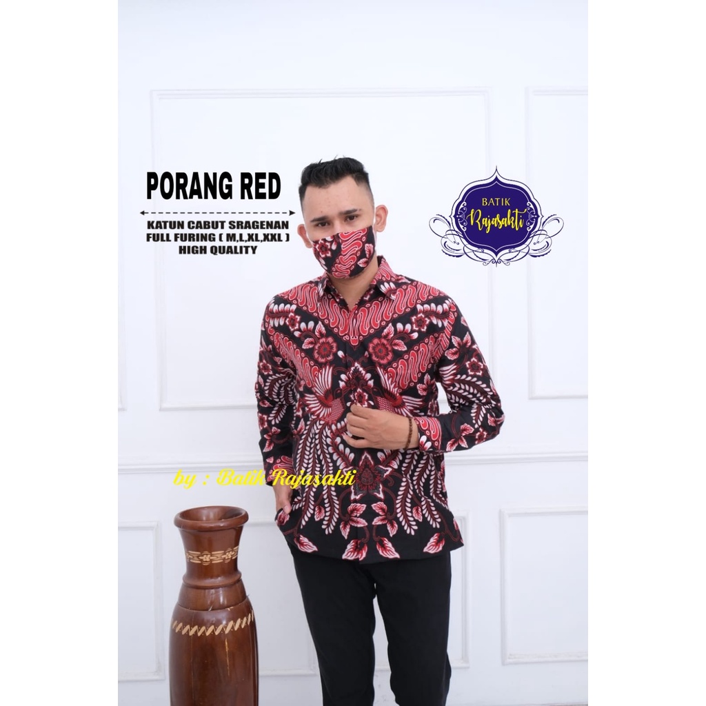 PORANG RED RAJASAKTI KEMEJA BATIKSOLOAMANAH LENGAN PANJANG PENDEK LAPIS FURING PREMIUM KATUN HALUS AQMAR ARIFANSYAH ARKANANTA ARYABIMA EXCLUSIVE ARYAQUNA ARYASALOKA ARYATIRTA ASMARADANA ASTAGUNA  AUSHAF BABON ANGKREM BAHUWIRYA BANAMITRA BANAMITRA PUTIH