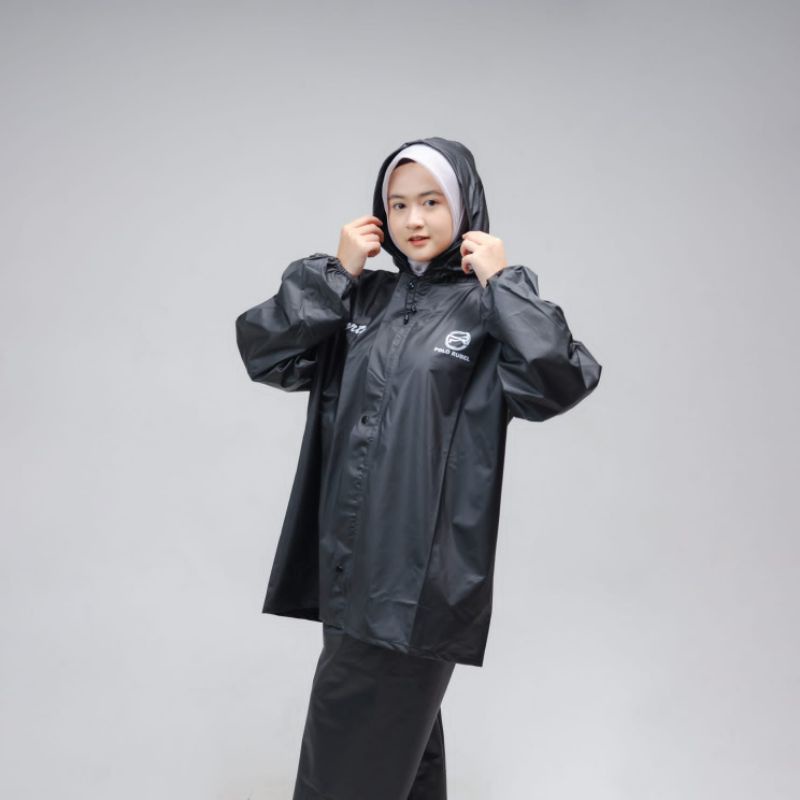 Jas Hujan Jaket Dan Celana Bahan PVC 0.25 Jaitan Dipress