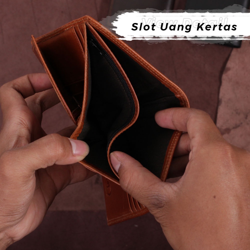 Dompet Kulit Kulit Asli Keren Dompet Kartu Lipat Kulit Sapi Asli D003Q