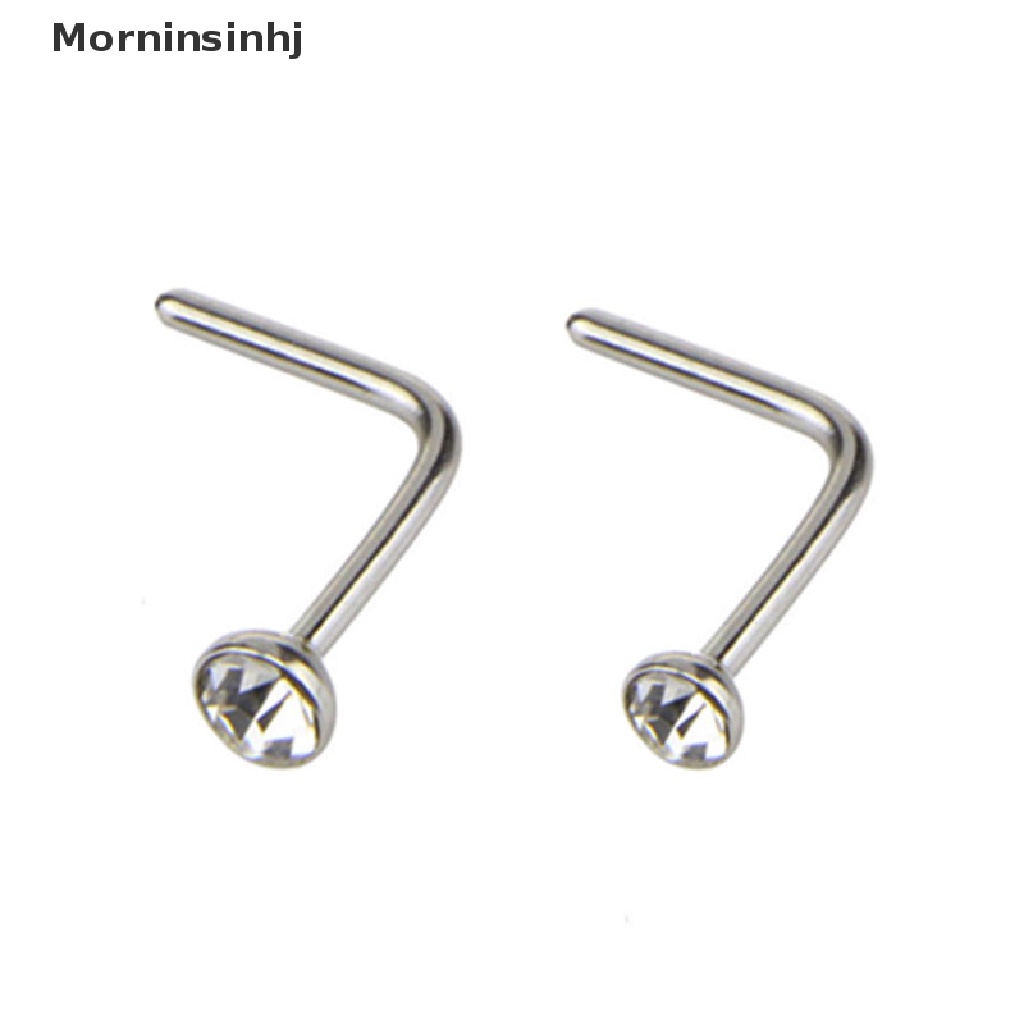 Mornin 21Pcs/Set Cincin Hoop Hidung Kristal Tulang Bar Pin Tulang Rawan Studs Perhiasan id