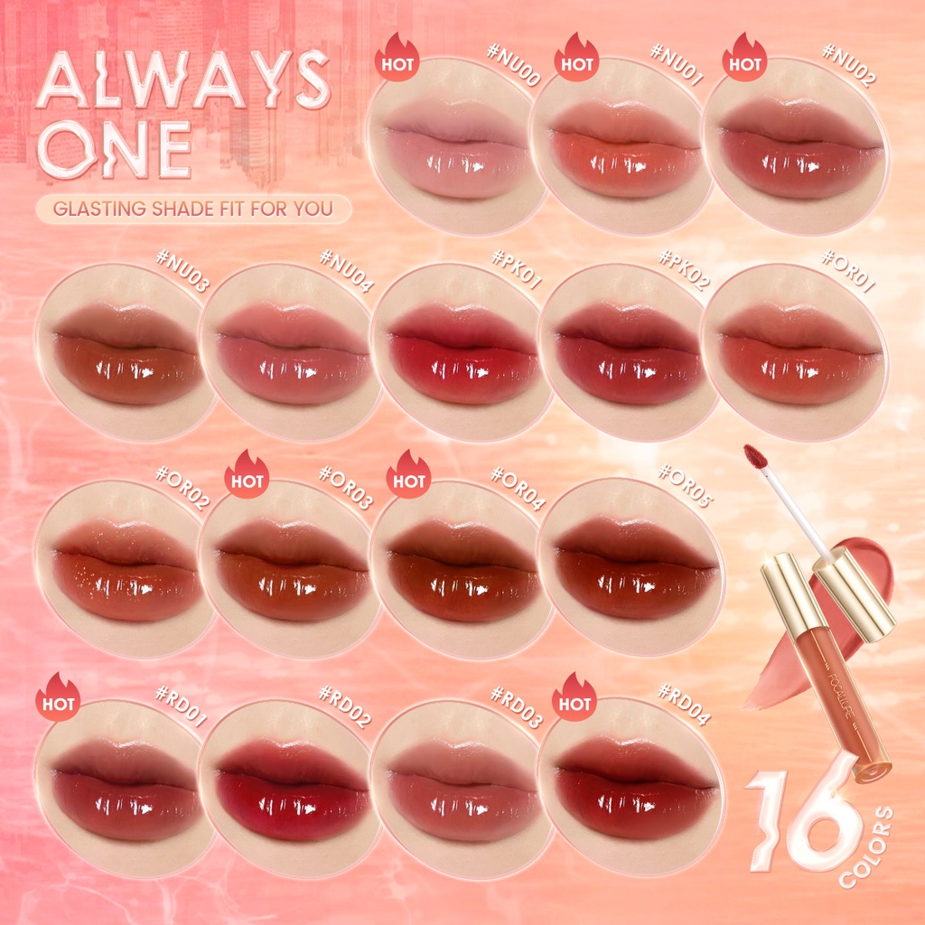 (READY &amp; ORI) Focallure Serum Glow Lipgloss Lip Gloss Amber Gold FA 279 FA279