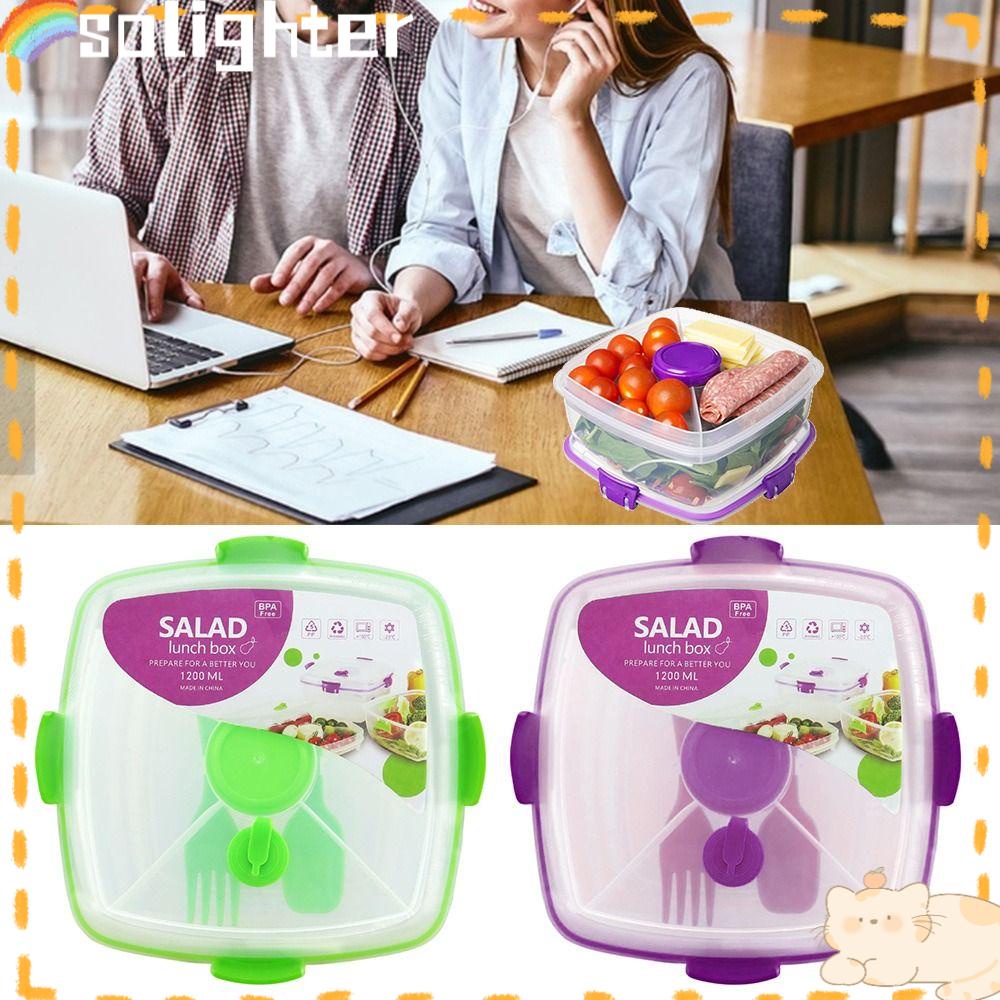 Solighter Lunch Box Microwavable Untuk Pelajar Pekerja Kantor Camping Wadah Makanan