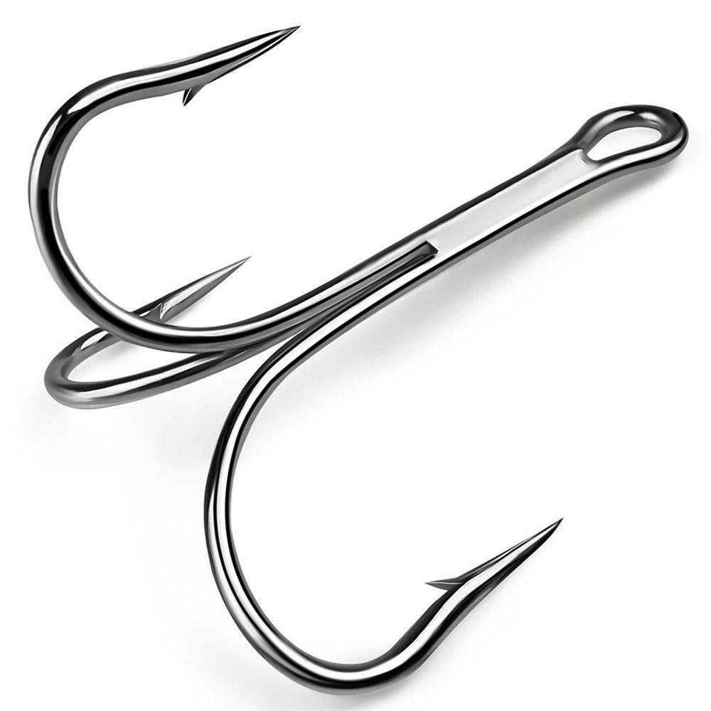 TOP 10pcs/set Fishhooks New Kait Berduri anti Karat Umpan Diasah Treble Jig