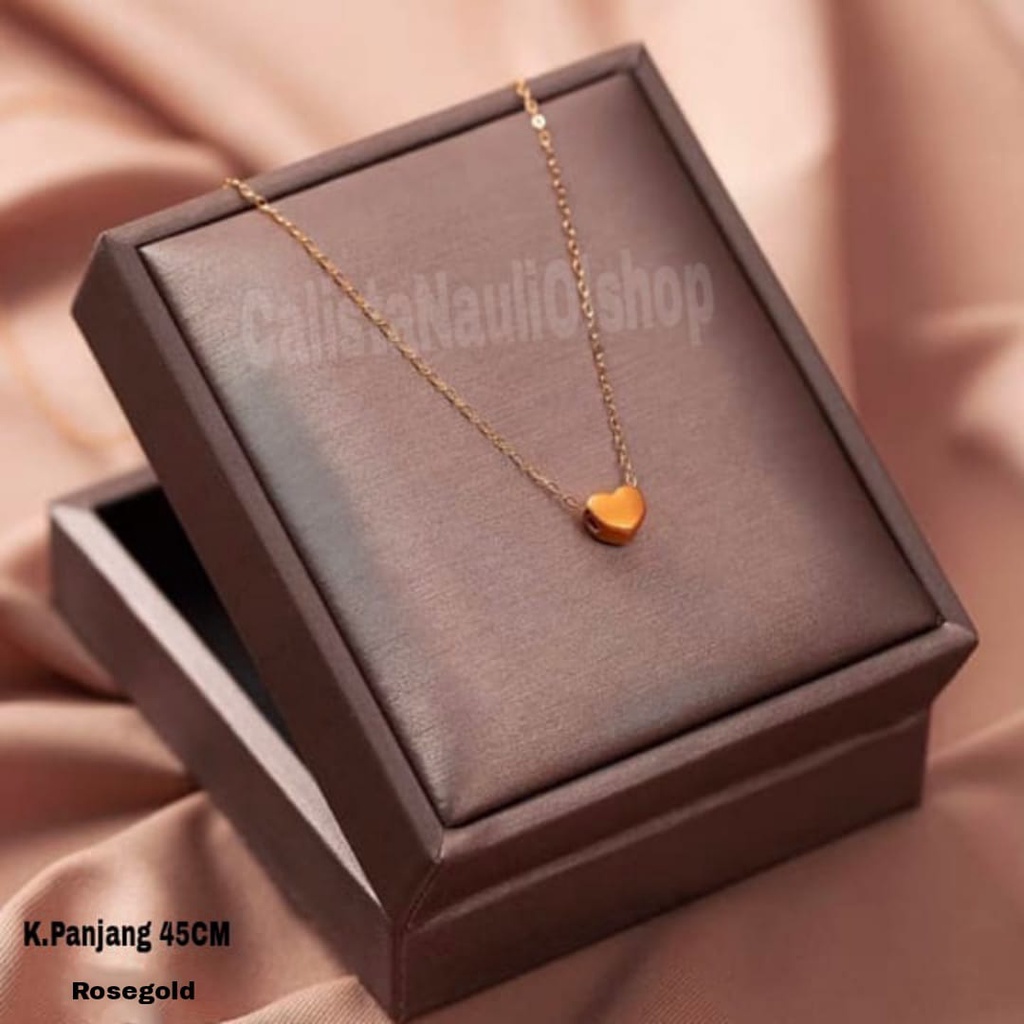 Kalung Titanium Love Padat Simple Korea Anti Karat Dan Anti Luntur