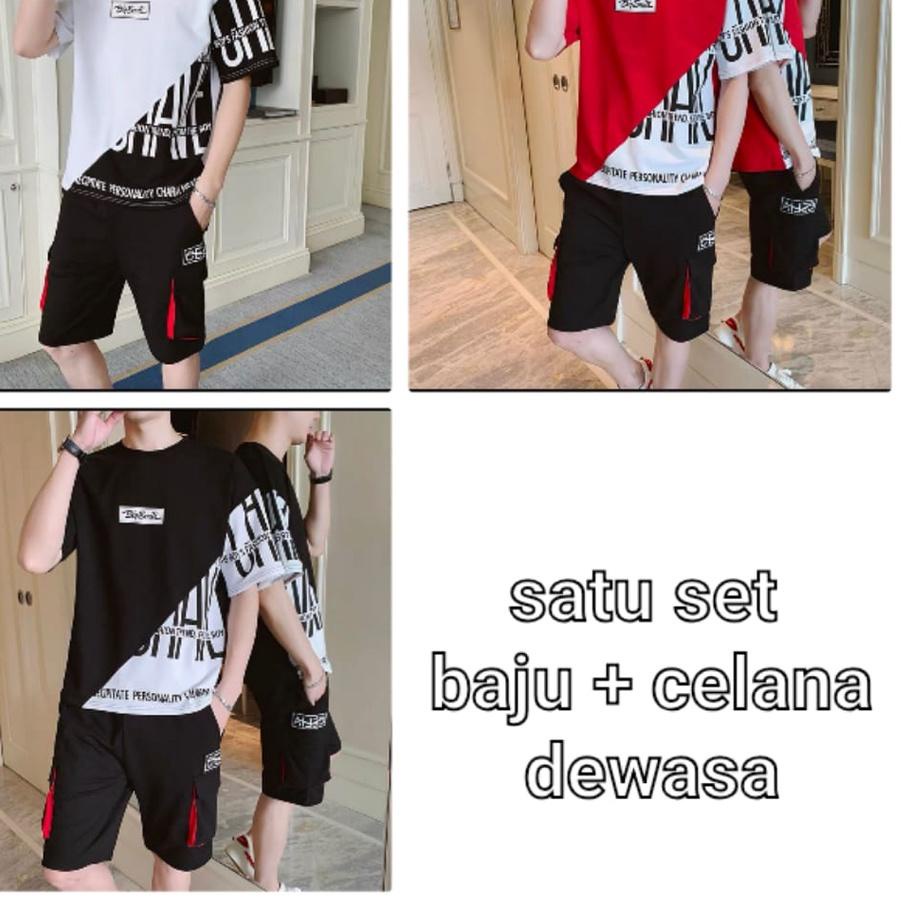 ► BISA COD / STELAN Pitate  BAJU + CELANA / SATU SET / baju pria / baju kekinian - mukzhop ►