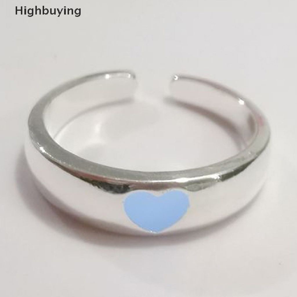 Hbid 1pasang Mode Baru Cinta Jantung Cincin Pembukaan Adjustable Retro Fluorescent Rings Bercahaya Pasangan Jantung Cincin Vintage Jari Gadis Pesta Perhiasan Hadiah Glory