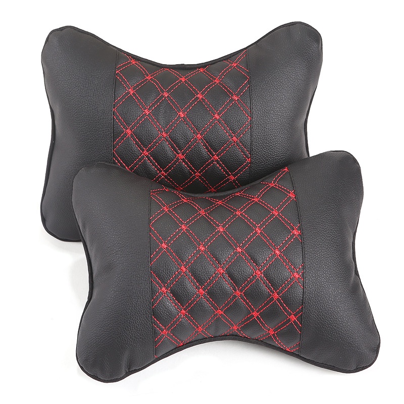 Microfiber Faux Kulit PVC universal Seat Rest Cushion Breathable Mesh Auto Car PU headrest Neck Pillow eck guard Kursi Bantal Kepala Danny Multifungsi dual purpose headrest waist Aksesoris Mobil Interior Neck Pillow