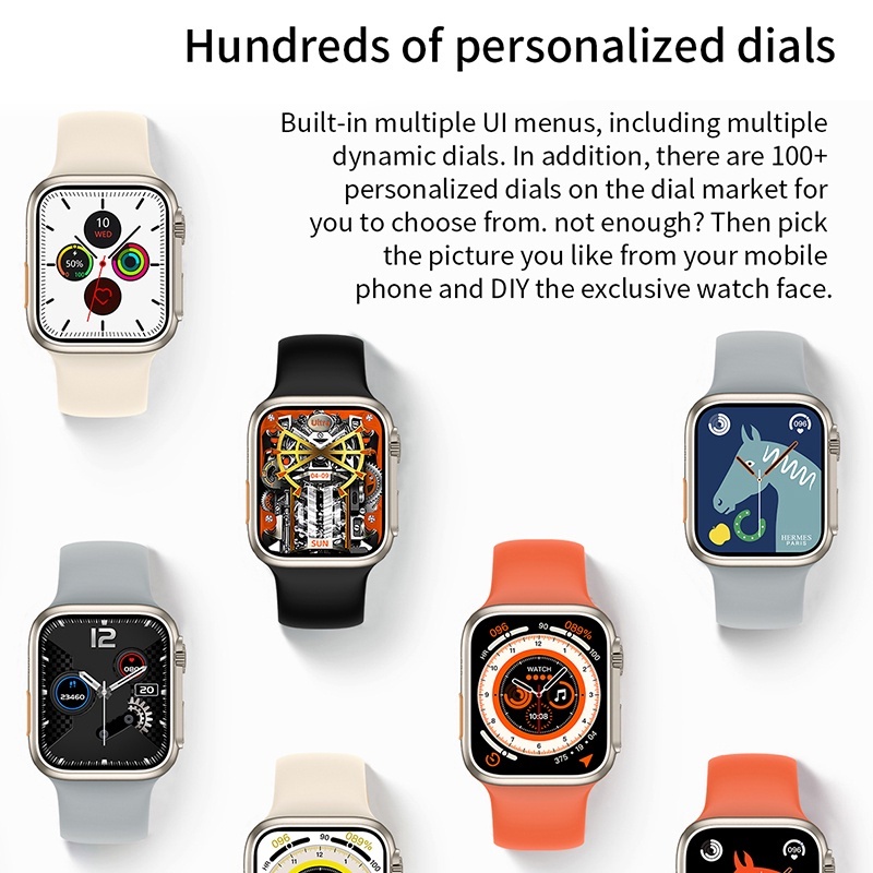 Get 7 Strap❤️Smartwatch Series 9 Ultra7in1 Bluetooth Full Touch Screen Phone Call IP68 Waterproof Custom Watch Face Body Temperature Sports