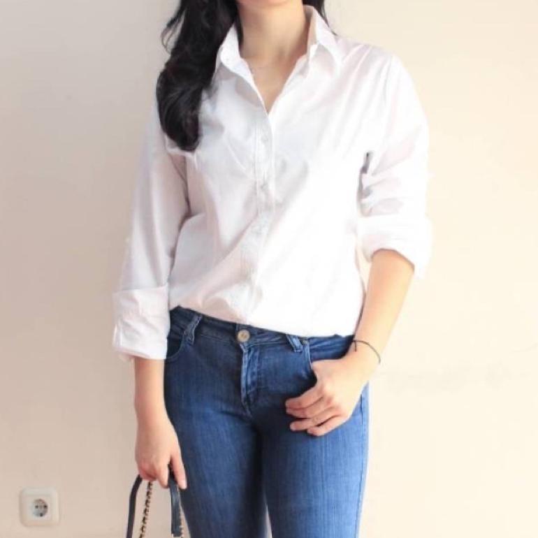 HOT SALE Kemeja Putih Cewek | Kemeja Putih Wanita Lengan Panjang | Kemeja Formal Wanita | Kemeja Ker