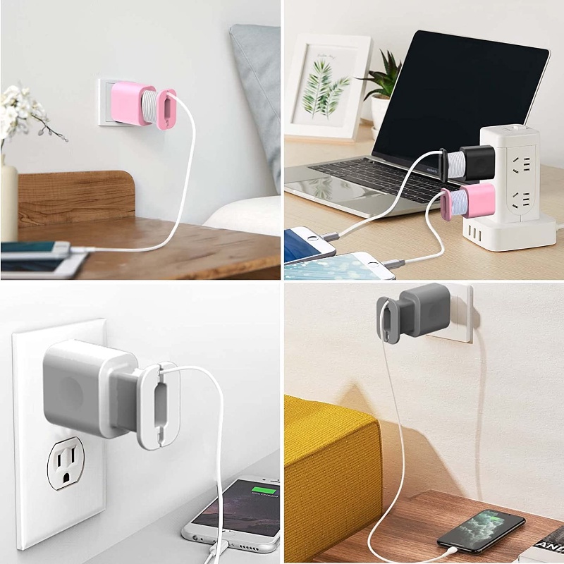 Portable Silicone Charger Cover/Case Pelindung Adaptor Daya Tahan Debu/Anti Putus Winder Protector Kabel Data Organizer