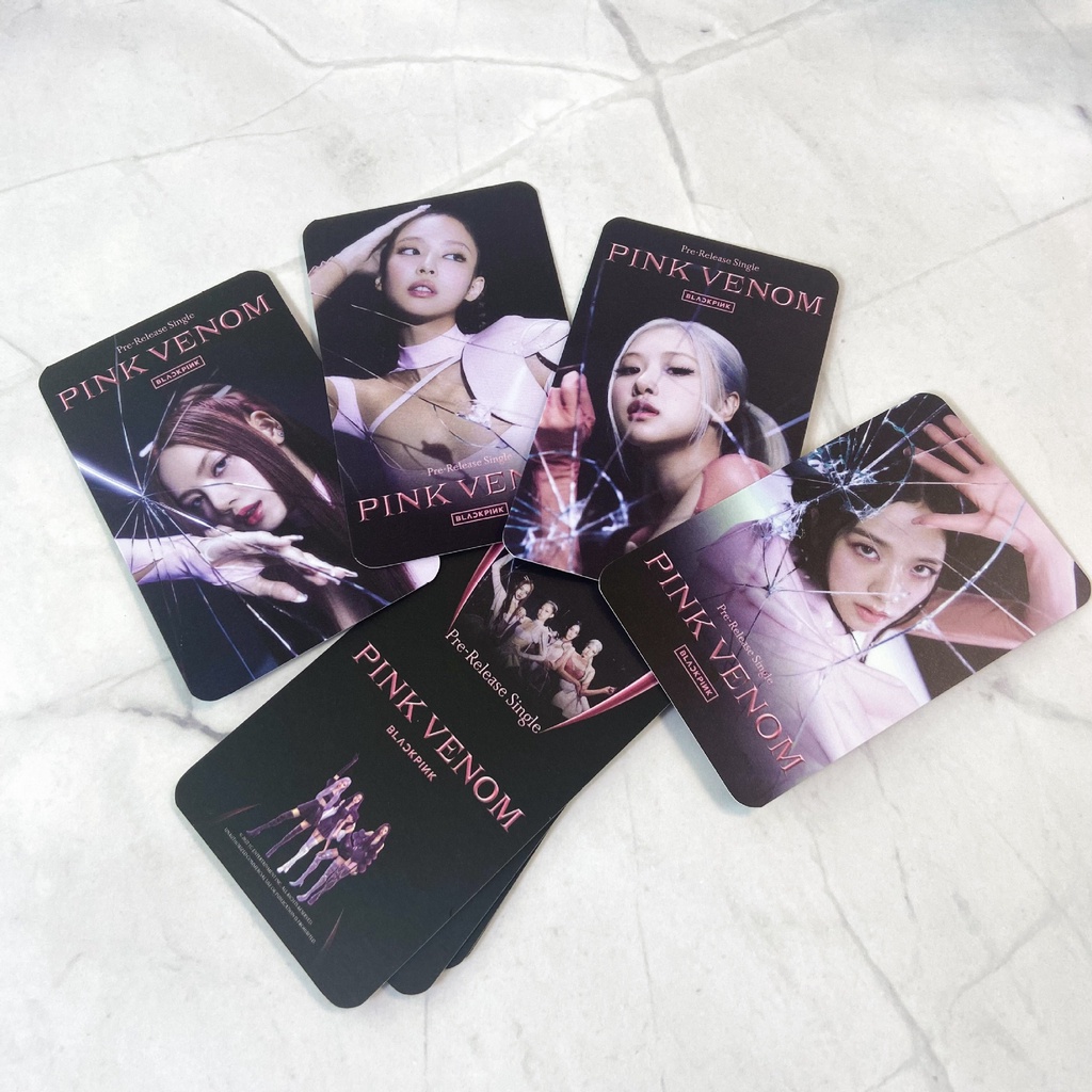 8pcs/set BP Album Pink VENOM Photocards ROSE JISOO LISA JENNIE Kartu Lomo Hitam Pink SHUT DOWN Kpop Postcards Blackpink Blackpink