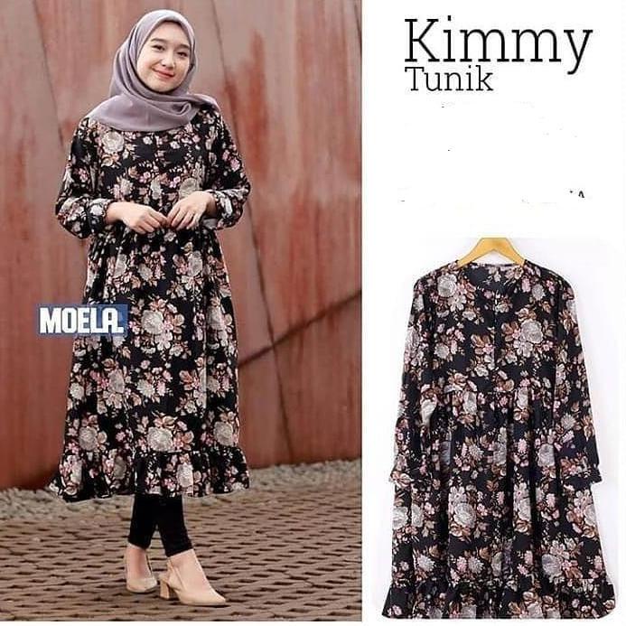 Termurah tunik kimmy jumbo XXXL LD 125CM busui Friendly Atasan wanita oversized motif bahan monalisa