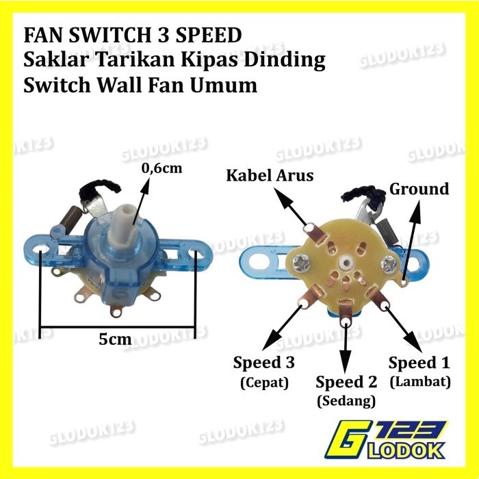 Switch Saklar Tarikan Dinamo Kipas Angin Wall Fan Dinding Gantung Umum