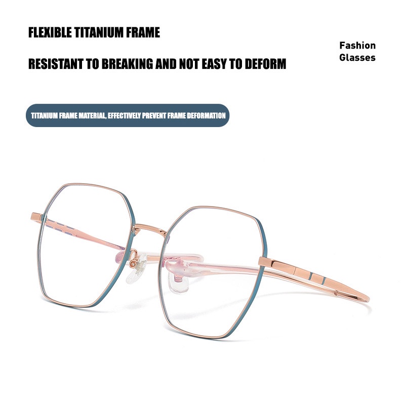 Kacamata Titanium High Quality Frame Poligonal Untuk Pria Dan Wanita