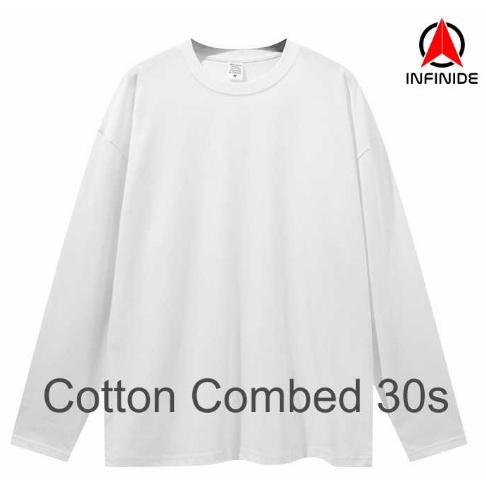 FIURI - Kaos Polos Lengan Panjang Pria/Wanita Cotton Combed Premium Kaos Santai Cowok/Cewek