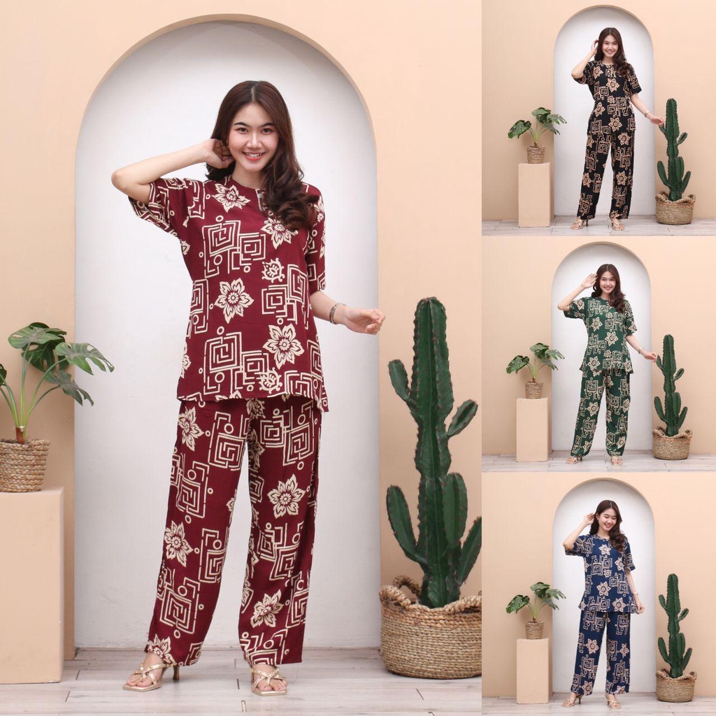 Setelan CP ANDIN Setelan Tyedye Batik Piyama Batik Baju Tidur Dater Cantik