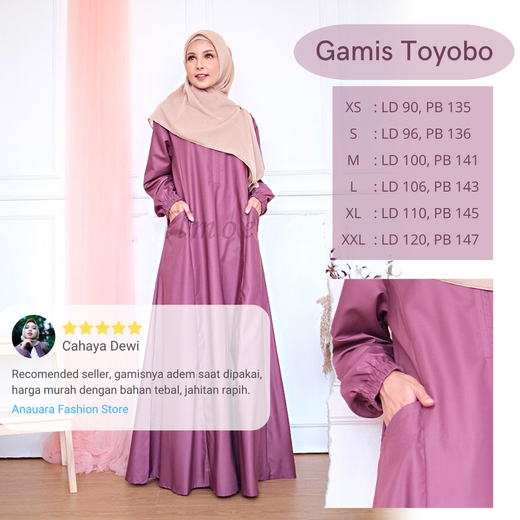Gamis Wanita Terbaru 2023 Lebaran Dress Mikaila Toyobo Fodu - Ungu Tua (Tidak Tabarruj)