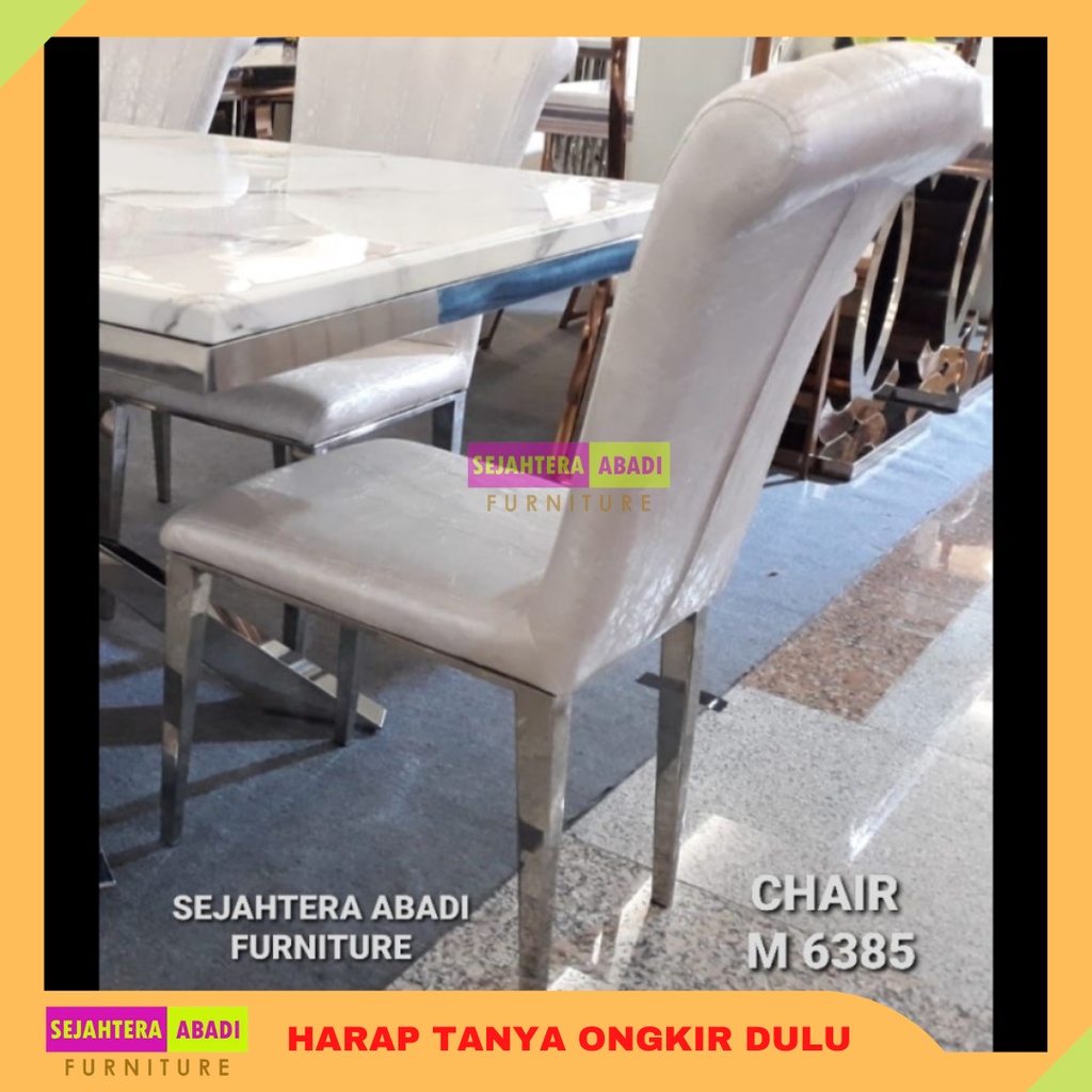 kursi makan marmer exclusive stainless steel IMPORT