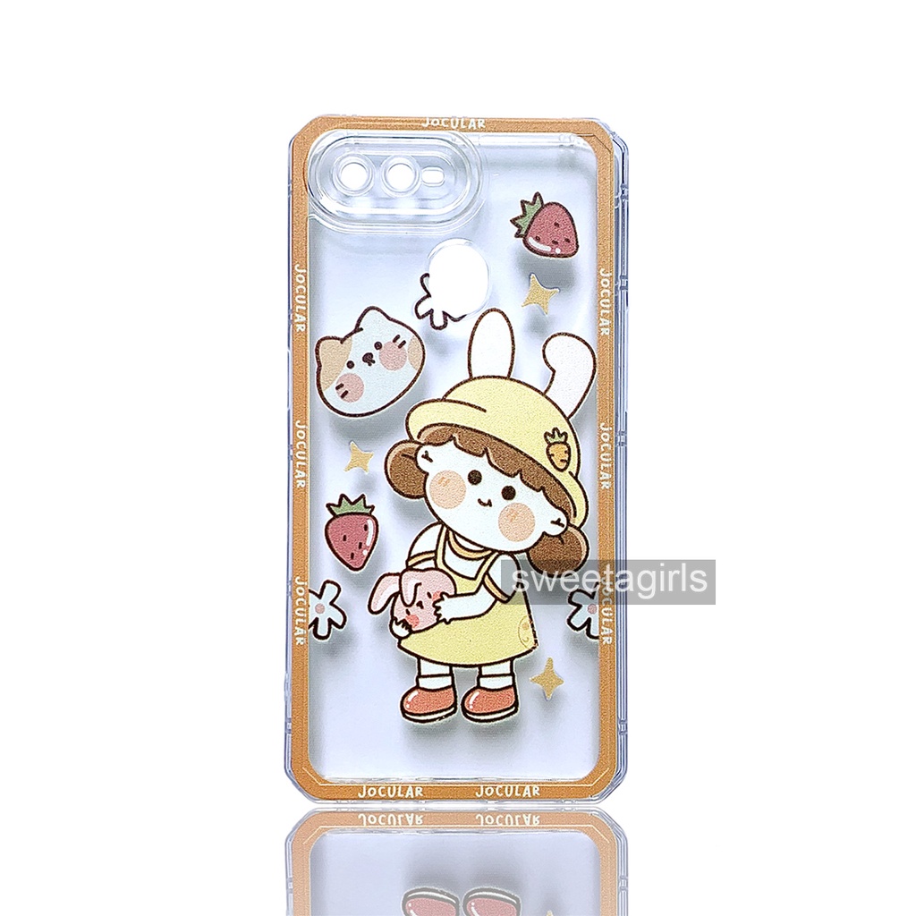 Softcase Transparan Korean Cute untuk  Oppo A5s - A12 - A7 - A11K ( Sama ) - Sweetacase.id - Casing Lucu - Kesing Cewek - Casing Lembut - Case Bening - Lucu - Gemoy