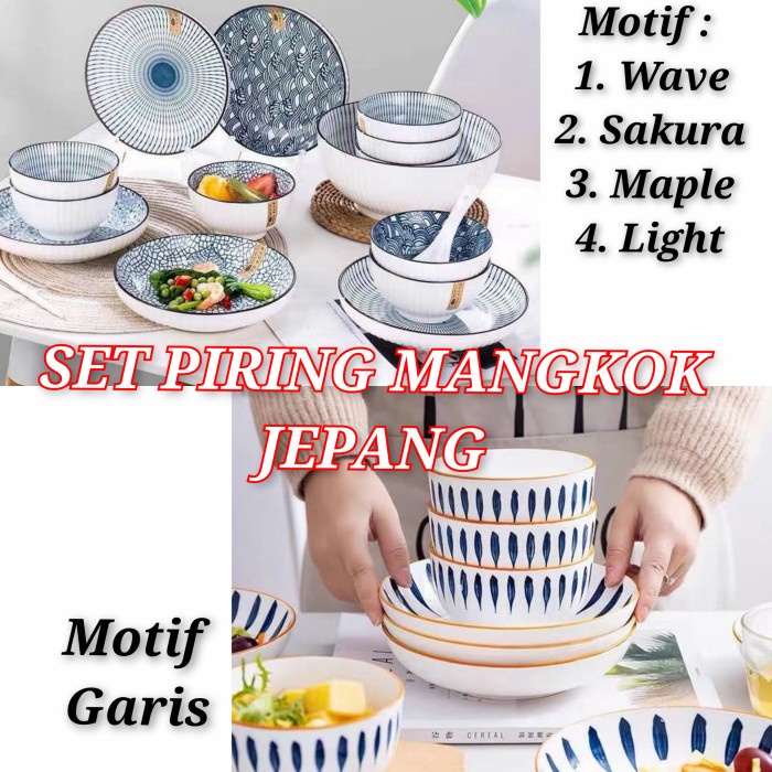 Piring Dinner Set Keramik / Piring Mangkok Keramik Japan Style / Wedding Gift