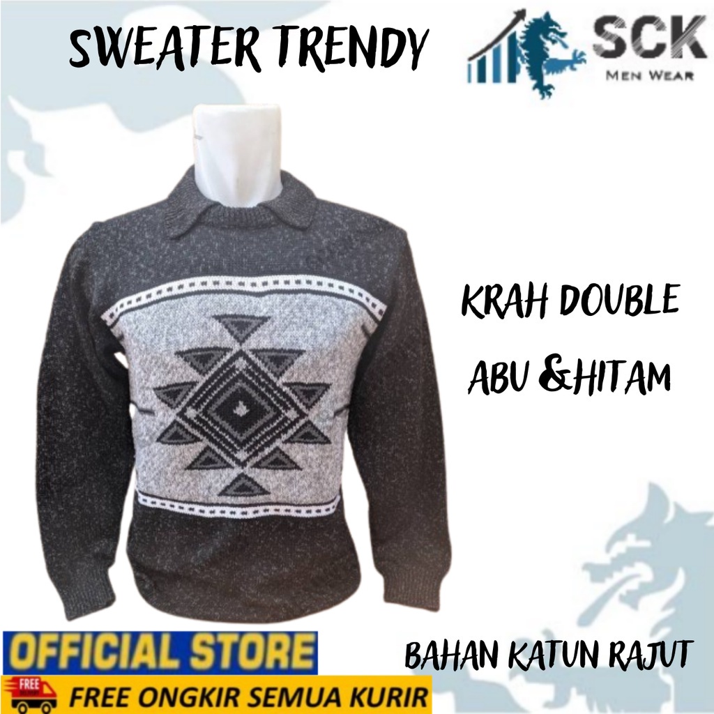 Sweater Trendy Rajut Pria Rompi Blong Krah Murah / Baju Hangat Dewasa - sckmenwear GROSIR