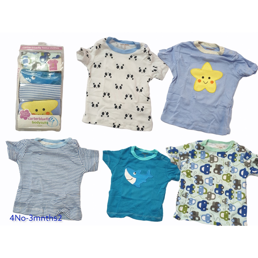 ATASAN PENDEK BAYI 6-24M TEES BLUEFLY KAOS LENGAN PENDEK /  PANJANG / KUTUNG BAYI ISI 5 PCS (SNI) / TEE LENGAN PANJANG KATUN SNI