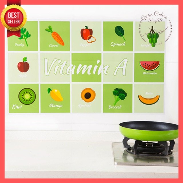 GOS -C413- Stiker Dinding Dapur Anti Minyak - Wall Sticker Kitchen - Stiker Tempel Pelindung Dinding Dapur