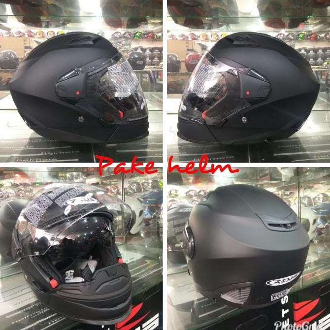 HELM ZEUS 611C BLACK DOFF BISA FULL FACE & HALF FACE