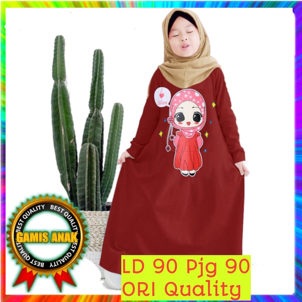 Baju Muslim Tunik Anak Perempuan Rempel 6 - 10 tahun