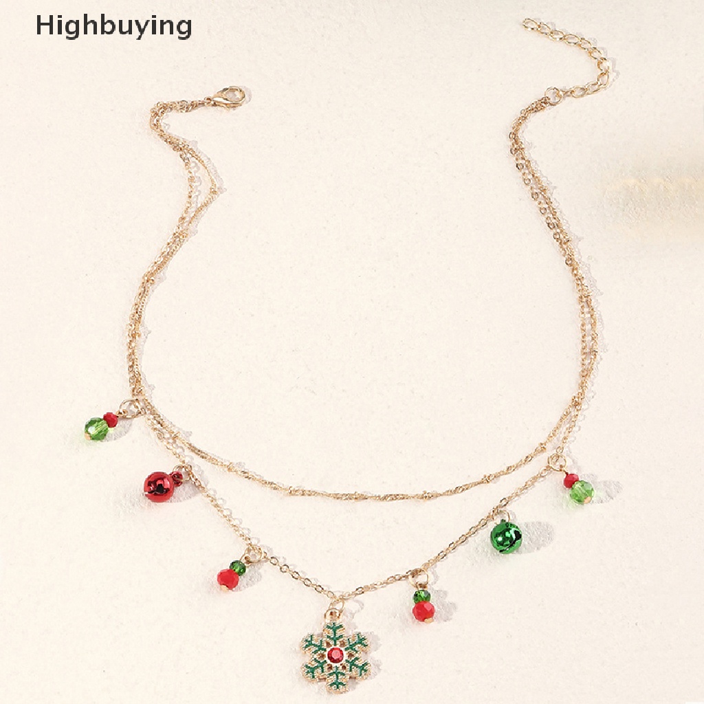 Hbid Halus Warna-Warni Lonceng Kristal Pohon Natal Liontin Kalung Untuk Wanita Fashion Klavikula Rantai Kalung Perhiasan Xmas Tahun Baru Hadiah Glory