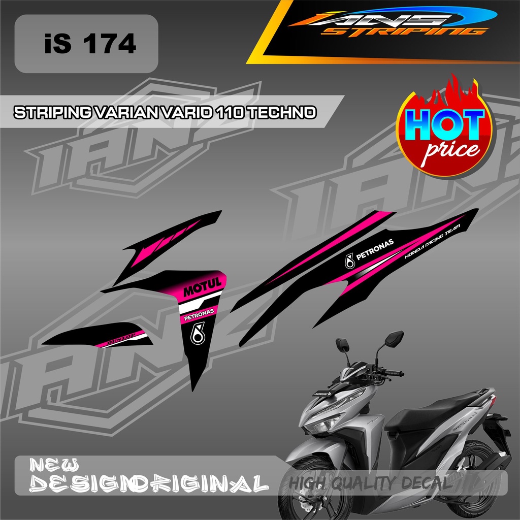 NEW DECAL HONDA VARIO TECHNO 110cc OLD TERBARU KONSEP DESAIN SIMPEL / STIKER BODY HONDA VARIO SEMI FULL BODY / DECAL KERETA HONDA VARIO IS174