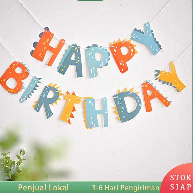 Model Terpopuler Kartun Lucu Dinosaurus Tema Selamat Ulang Tahun Huruf Spanduk Kartu Stok Untuk Deko