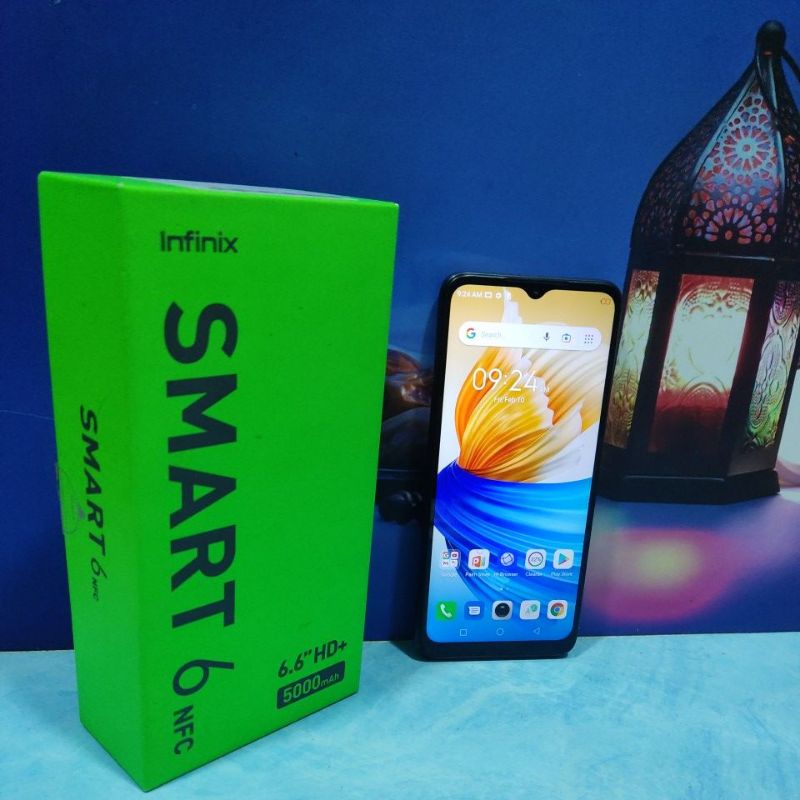 infinix smart 6nfc 2/32 second full set bekas garansi resmi.