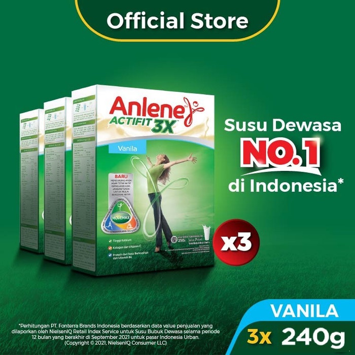 

[ COD ] Anlene Actifit 3X Susu Bubuk Dewasa Vanila 240g - Tulang & Sendi