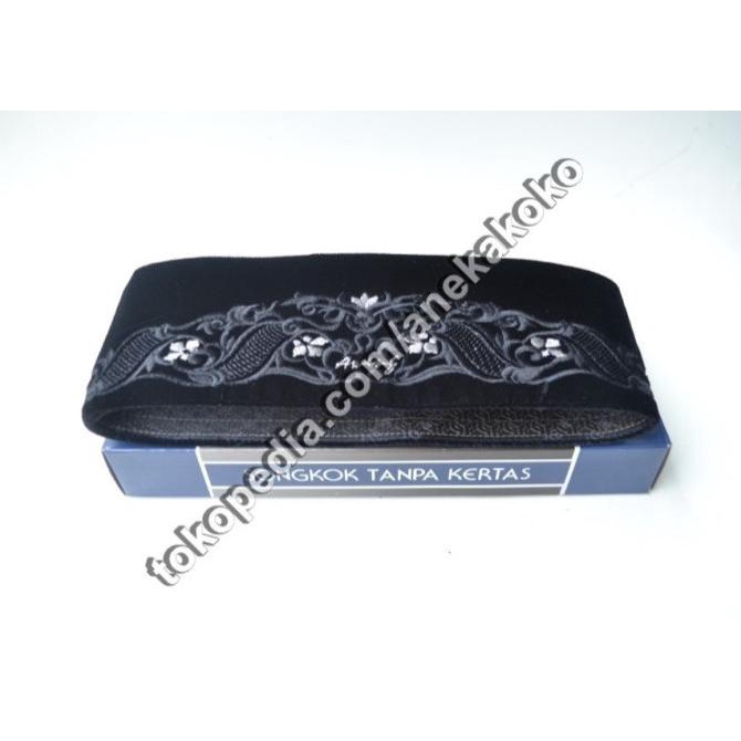 PECI AWING / SONGKOK AWING BORDER / KOPIAH AWING BORDIR ANANTA HITAM GG545FR