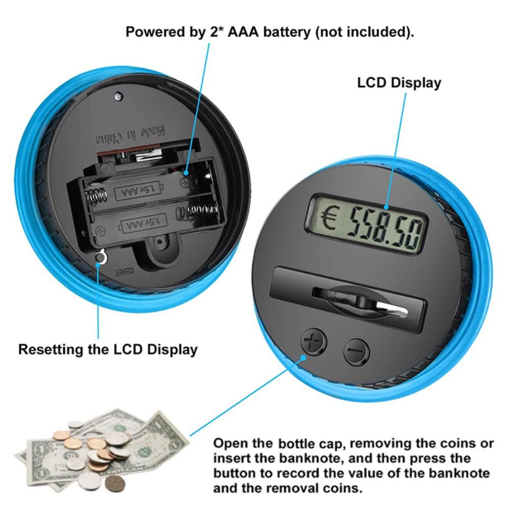 Celengan Elektronik SOLIGHTER Baru Cerdas USD EURO GBP Bank Coin Saving Box