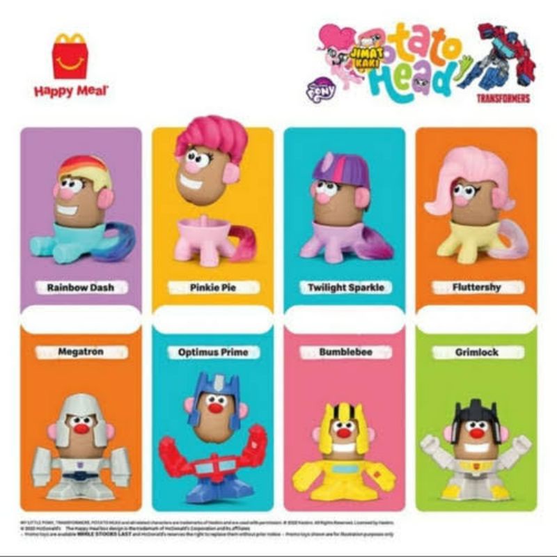 MCDONALD'S MCD HAPPY MEALS POTATO HEAD X TRANSFORMER X LITTLE PONY